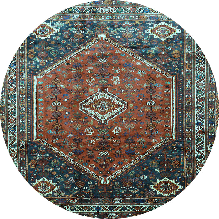 Round Persian Light Blue Traditional Rug, tr829lblu