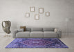 Machine Washable Persian Blue Traditional Rug in a Living Room, wshtr829blu