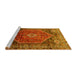 Sideview of Machine Washable Persian Yellow Traditional Rug, wshtr829yw