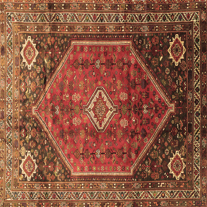 Square Persian Brown Traditional Rug, tr829brn