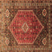 Square Persian Brown Traditional Rug, tr829brn