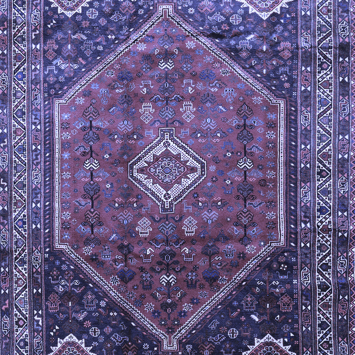 Machine Washable Persian Blue Traditional Rug, wshtr829blu