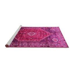 Sideview of Machine Washable Persian Pink Traditional Rug, wshtr829pnk