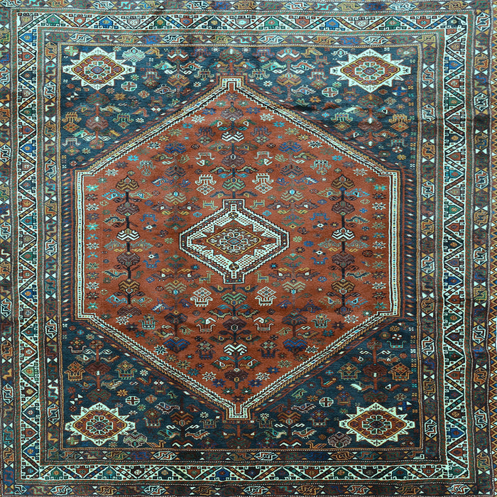 Square Machine Washable Persian Light Blue Traditional Rug, wshtr829lblu