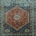 Square Machine Washable Persian Light Blue Traditional Rug, wshtr829lblu