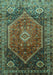 Machine Washable Persian Turquoise Traditional Area Rugs, wshtr829turq