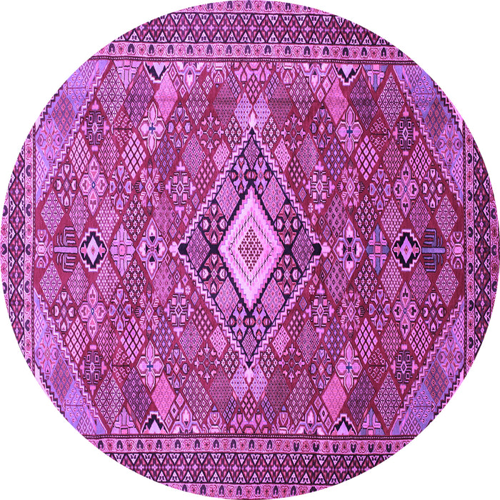 Round Persian Purple Traditional Rug, tr82pur