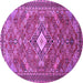 Round Persian Purple Traditional Rug, tr82pur