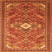 Round Machine Washable Persian Orange Traditional Area Rugs, wshtr82org