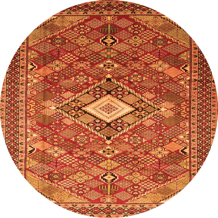 Square Persian Orange Traditional Rug, tr82org