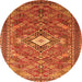 Square Persian Orange Traditional Rug, tr82org