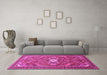 Machine Washable Persian Pink Traditional Rug in a Living Room, wshtr82pnk