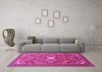 Machine Washable Persian Pink Traditional Rug, wshtr82pnk