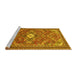 Sideview of Machine Washable Persian Yellow Traditional Rug, wshtr82yw