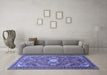 Machine Washable Persian Blue Traditional Rug in a Living Room, wshtr82blu