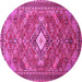 Round Persian Pink Traditional Rug, tr82pnk