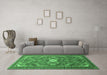 Machine Washable Persian Emerald Green Traditional Area Rugs in a Living Room,, wshtr82emgrn