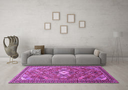 Machine Washable Persian Purple Traditional Area Rugs in a Living Room, wshtr82pur
