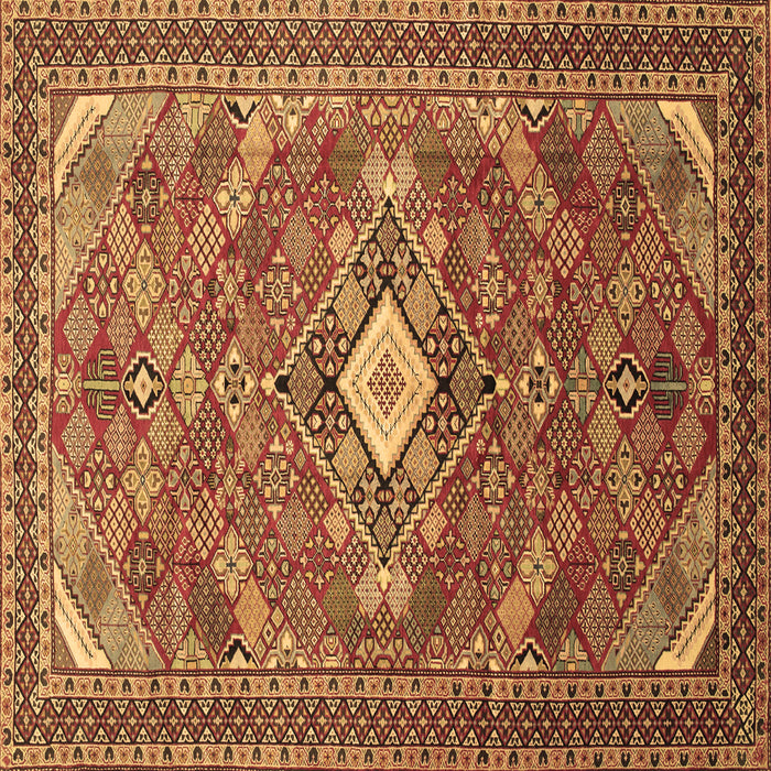 Square Machine Washable Persian Brown Traditional Rug, wshtr82brn