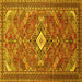 Square Persian Yellow Traditional Rug, tr82yw