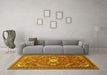 Machine Washable Persian Yellow Traditional Rug in a Living Room, wshtr82yw