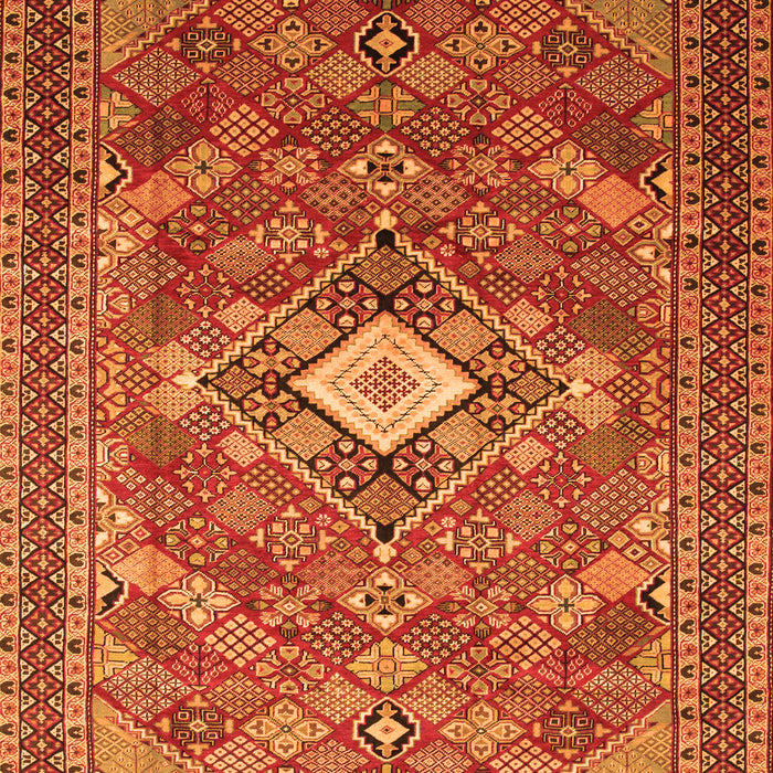 Serging Thickness of Machine Washable Persian Orange Traditional Area Rugs, wshtr82org