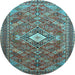 Round Persian Light Blue Traditional Rug, tr82lblu