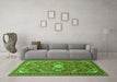 Machine Washable Persian Green Traditional Area Rugs in a Living Room,, wshtr82grn