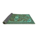 Sideview of Persian Turquoise Traditional Rug, tr82turq