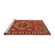 Sideview of Machine Washable Traditional Red Rug, wshtr830