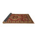 Sideview of Geometric Brown Traditional Rug, tr830brn