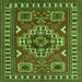 Serging Thickness of Geometric Green Traditional Rug, tr830grn