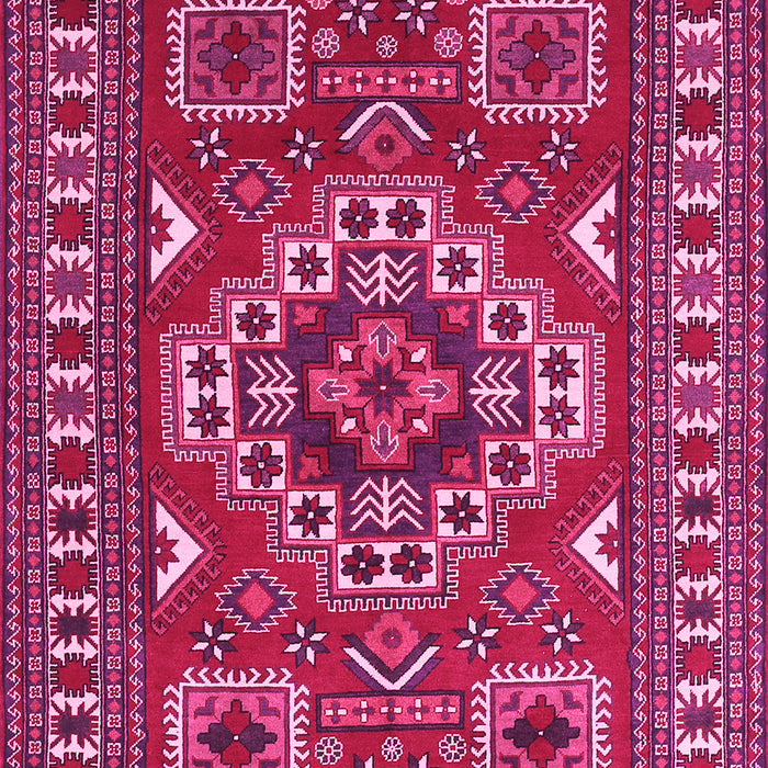 Machine Washable Geometric Pink Traditional Rug, wshtr830pnk
