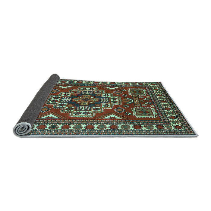 Sideview of Geometric Light Blue Traditional Rug, tr830lblu