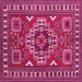 Square Geometric Pink Traditional Rug, tr830pnk