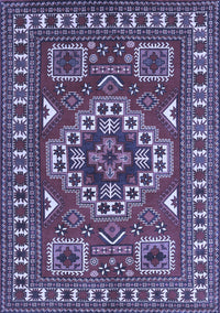 Geometric Blue Traditional Rug, tr830blu