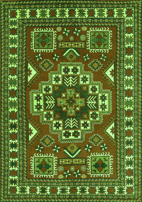 Geometric Green Traditional Rug, tr830grn