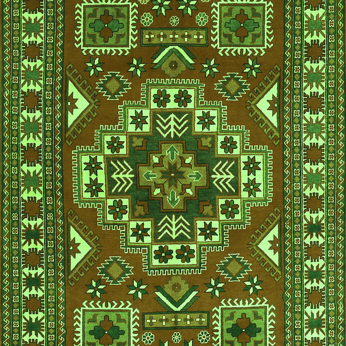 Geometric Green Traditional Rug, tr830grn