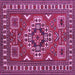 Square Machine Washable Geometric Purple Traditional Area Rugs, wshtr830pur