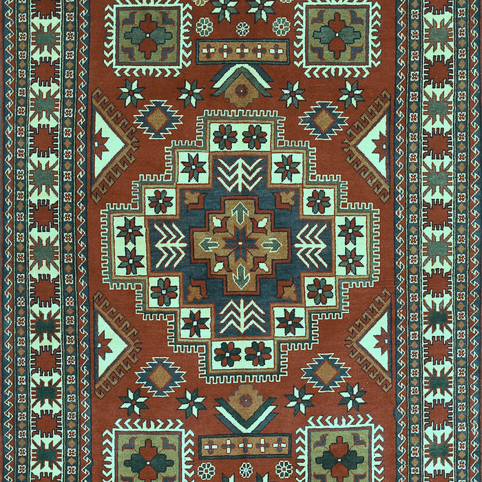 Geometric Light Blue Traditional Rug, tr830lblu