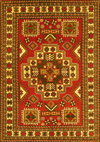 Geometric Yellow Traditional Rug, tr830yw