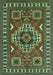 Geometric Turquoise Traditional Rug, tr830turq