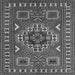 Round Machine Washable Geometric Gray Traditional Rug, wshtr830gry