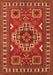 Serging Thickness of Machine Washable Geometric Orange Traditional Area Rugs, wshtr830org