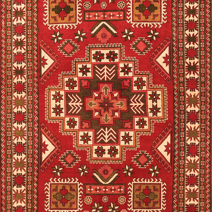 Serging Thickness of Machine Washable Geometric Orange Traditional Area Rugs, wshtr830org