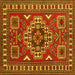 Square Geometric Yellow Traditional Rug, tr830yw