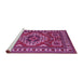 Sideview of Machine Washable Geometric Purple Traditional Area Rugs, wshtr830pur
