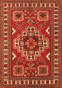 Geometric Orange Traditional Rug, tr830org