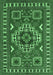 Machine Washable Geometric Emerald Green Traditional Area Rugs, wshtr830emgrn