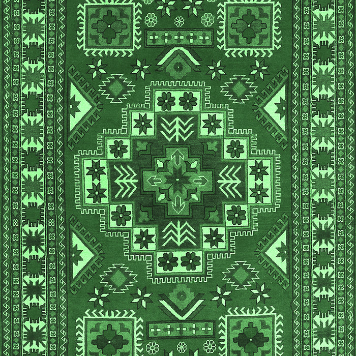 Machine Washable Geometric Emerald Green Traditional Area Rugs, wshtr830emgrn